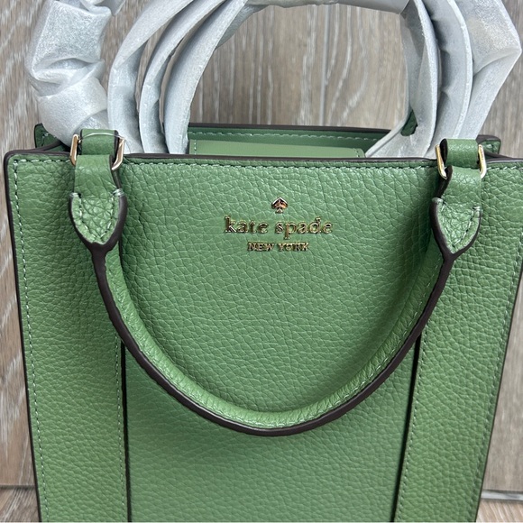 Kate Spade Lena Mini Tote Pebbled Leather Romaine Green NWT - Picture 3 of 10